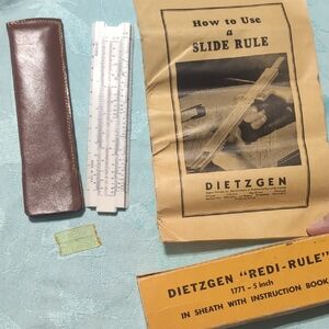 Dietzgen Slide Rule with Sheath and Instruction Book
